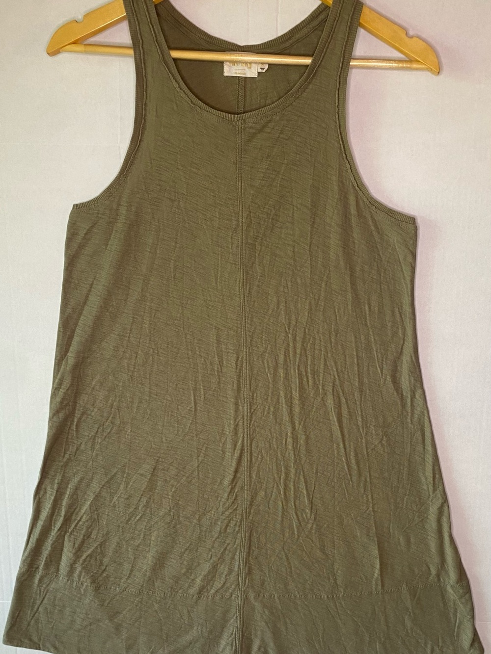 Nation Ltd Olive Scoop Neck Pima Cotton Knit Tank Top Women's Size S
